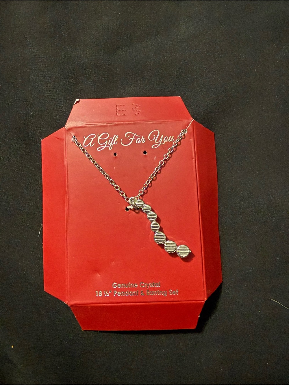 Silver Tone Crystal Graduated Drop Pendant Necklace - Silver - Picture 4 of 5